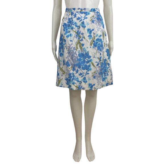 Vintage 60s Floral Skirt Size Small 27" Waist 1960s Handmade Lightweight Skirt - Picture 5 of 5
